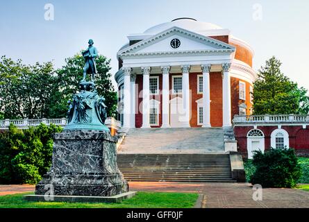 The University of Virginia at Charlottesville, Virginia, USA. The Rotunda building designed by Thomas Jefferson Stock Photo