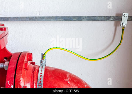 fire extinguisher pipe hose reel systems Stock Photo - Alamy