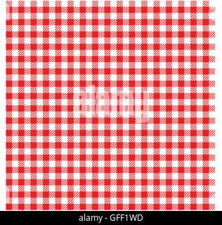 red and white checked tablecloth pattern checkered picnic Stock Vector