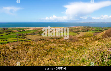 Panoramic view on Tralee Bay, Mountoven, Dingle Peninsula, County Kerry, Munster Province, Republic of Ireland. Stock Photo