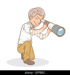 Man scouting Stock Vector