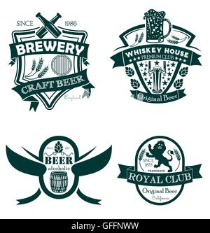 Beer Vintage Label Badge Logo Stock Vector