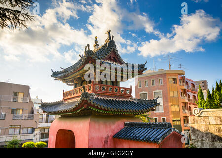 Nagasaki, Japan at Sofuku-ji Temple and cityscape. Stock Photo