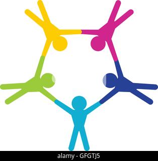 Teamwork and Paratroopers logo, vector Stock Vector