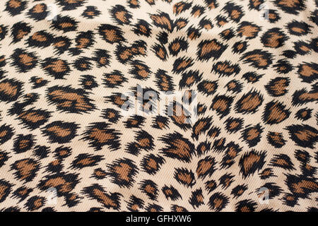 Leopard patterned fabric in full frame Stock Photo