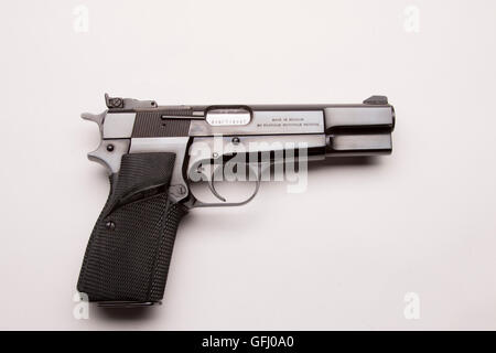 Browning Hi-Power 9mm Pistol Stock Photo