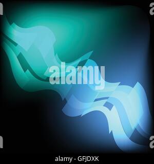 Rectangle blue wave glow in the dark abstract background, stock vector Stock Vector