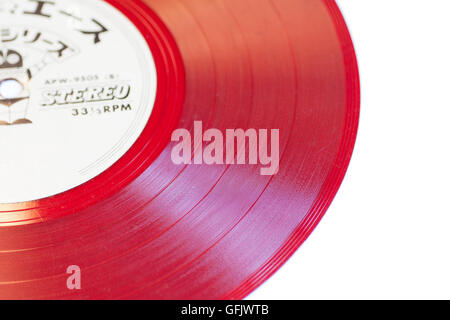 Japanese red retro vinyl also known as sonosheet Stock Photo