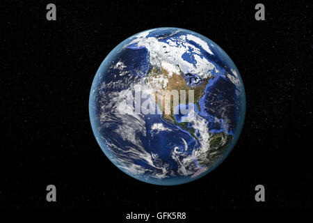 Detailed view of Earth from space, showing North America. Elements of this image furnished by NASA Stock Photo