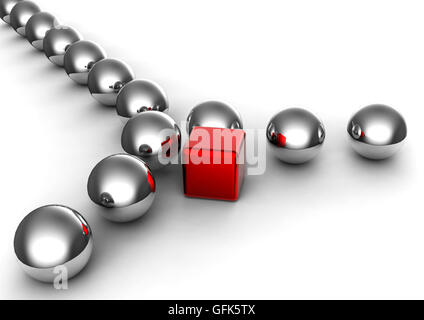 3D render image representing two option concept with balls. Stock Photo