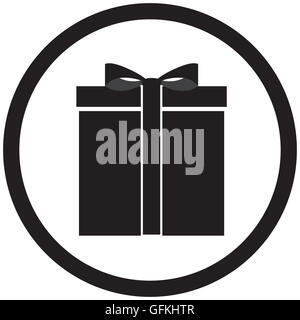 Black white gift box vector. Christmas and birthday gift, present xmas illustration Stock Photo