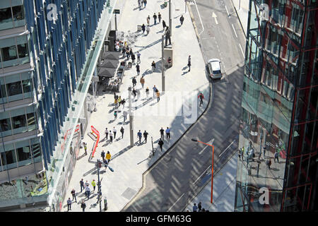 Aerial view looking down on Sumner Street from the new Tate Modern Extension Switch House building in Southwark South London UK  KATHY DEWITT Stock Photo