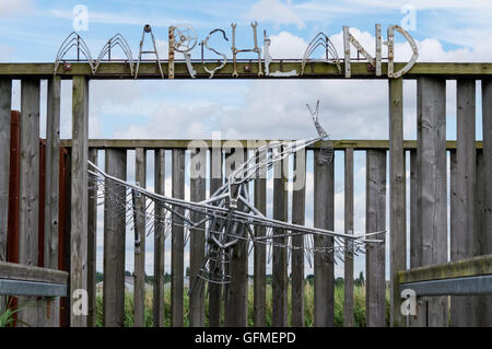 Bird hide at Rainham Marshes Nature Reserve in London England United Kingdom UK Stock Photo