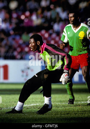 Naples, Italy. 23rd June, 1990. Thomas N'Kono (CMR) Football/Soccer : 1990 FIFA World Cup Italy Round of 16 match between Cameroon 2-1 Colombia at Stadio San Paolo in Naples, Italy . © Juha Tamminen/AFLO/Alamy Live News Stock Photo