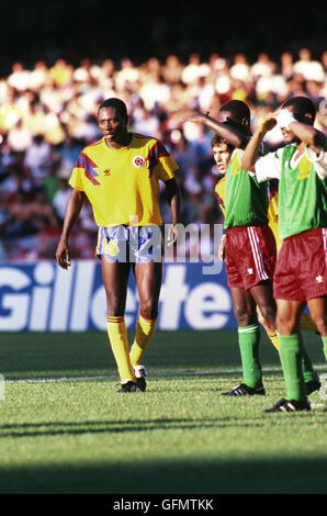 Naples, Italy. 23rd June, 1990. Freddy Rincon (COL) Football/Soccer : 1990 FIFA World Cup Italy Round of 16 match between Cameroon 2-1 Colombia at Stadio San Paolo in Naples, Italy . © Juha Tamminen/AFLO/Alamy Live News Stock Photo