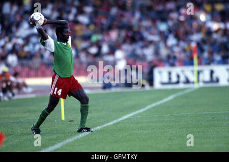 Naples, Italy. 23rd June, 1990. Stephen Tataw (CMR) Football/Soccer : 1990 FIFA World Cup Italy Round of 16 match between Cameroon 2-1 Colombia at Stadio San Paolo in Naples, Italy . © Juha Tamminen/AFLO/Alamy Live News Stock Photo