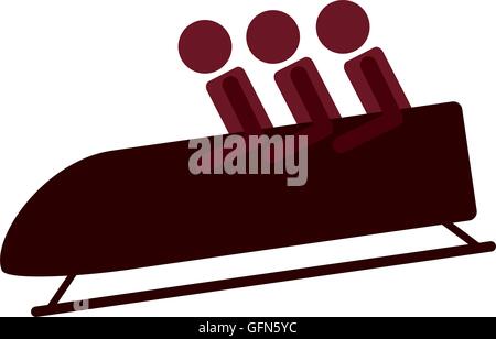 bobsleigh sport icon Stock Vector