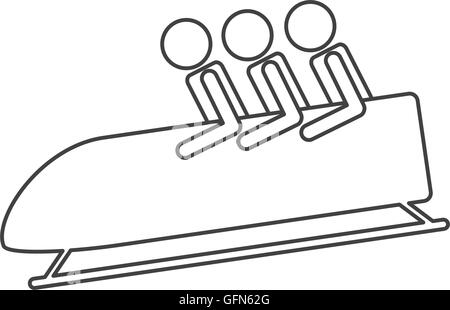 bobsleigh sport icon Stock Vector