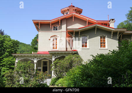 Side view of Asa Packer Mansion, JIm Thorpe, Pennsylvania Stock Photo