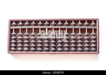 Japanese antique abacus with five beads Stock Photo
