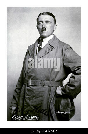 Adolf Hitler portrait taken in 1923 by Heinrich Hoffmann, the official ...