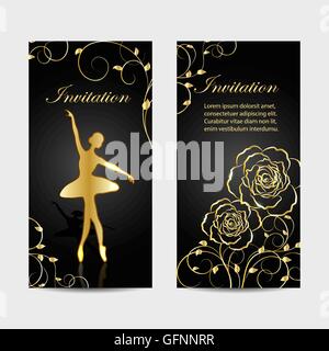 Set of invitation cards design. Stock Vector