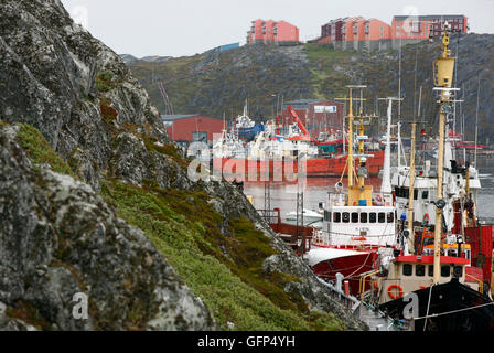 The harbor, Nuuk, Greenland Stock Photo