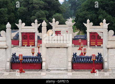 The many gates that make up lingxing gates area within Tiantan Park in the Temple of heaven scenic area in Beijing China.