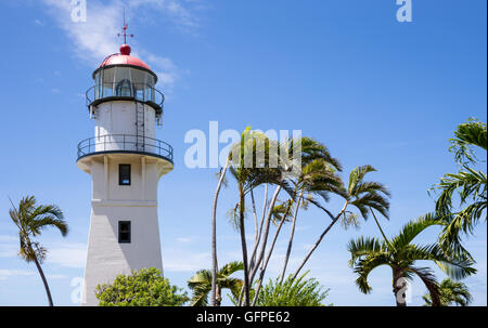 Diamond Head Lighthouse, Hawaii, USA, Monday, May 09, 2016. Stock Photo