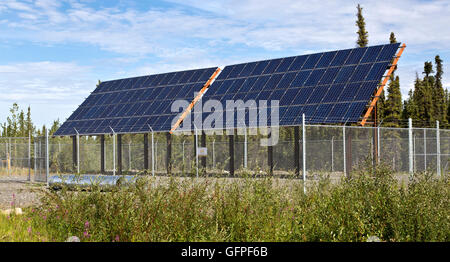 Newly installed solar electric panels. Stock Photo