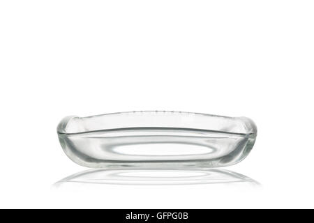 Empty glass plates isolated on white with clipping path Stock Photo