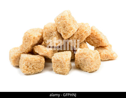 Pile of brown sugar. Isolated on white background Stock Photo