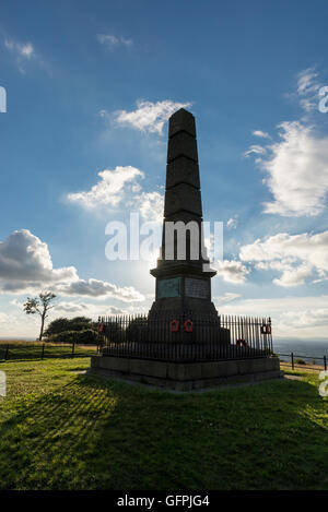 Word War one war memorial at Werneth Low country park above Hyde in Greater Manchester. Stock Photo