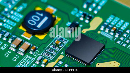 Microchip on PCB printed circuit board Stock Photo
