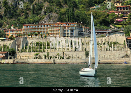 Sailing at Lake Garda, Lago di Garda, Gardasee, Stock Photo