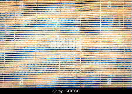 Old bamboo curtain pattern material. Stock Photo