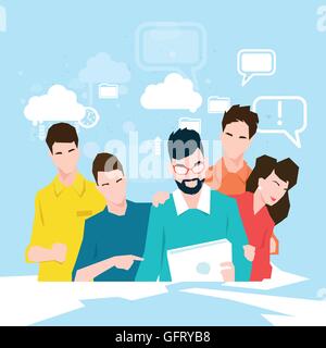 Business People Team Working With Tablet Computer Stock Vector