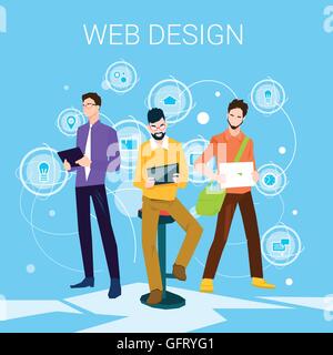 Web Designer Business People Team Working Stock Vector