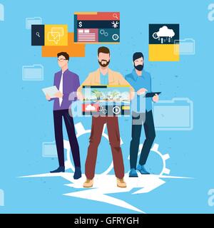 Web Designer Business People Team Working Stock Vector
