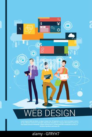 Web Designer Business People Team Working Stock Vector
