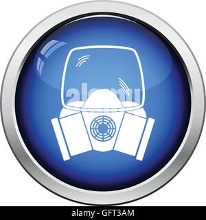Fire mask icon. Glossy button design. Vector illustration Stock Vector ...