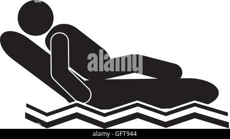 person on pool float icon Stock Vector