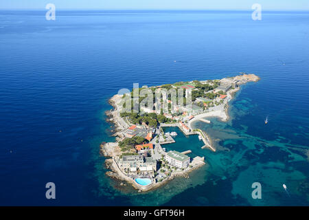 AERIAL VIEW. Bendor Island. Bandol, Var, Provence, France. Stock Photo