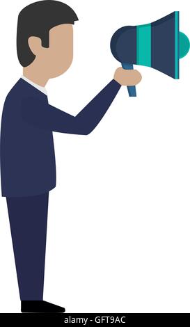 businessman with megaphone icon Stock Vector