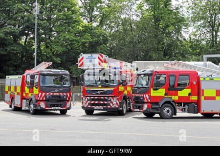 West Yorkshire Fire and Rescue Volvo Fire Engines Stock Photo