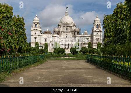 Victoria Memorial a large marble building in Kolkata (Calcutta) dedicated to the memory of Queen Victoria. Stock Photo