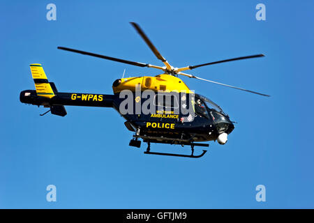 McDonnell Douglas MD902 Explorer Helicopter, G-WPAS, C/N: 900-00053, pictured here flying over Salisbury Plain in October 2005. Stock Photo