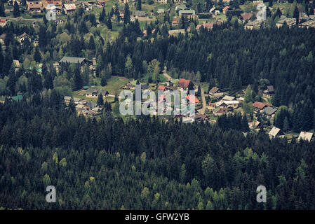 Aerial View of Harrachov, Czech Repiblic, Europe Stock Photo