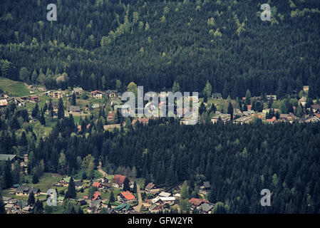 Aerial View of Harrachov, Czech Repiblic, Europe Stock Photo