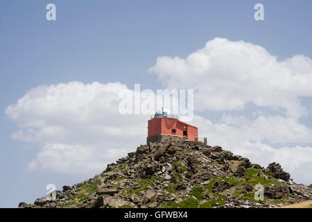 Old restored 1902 observatory Mojon del Trigo, KYOTO reflector telescope, Sierra Nevada, Andalusia, Spain. Stock Photo